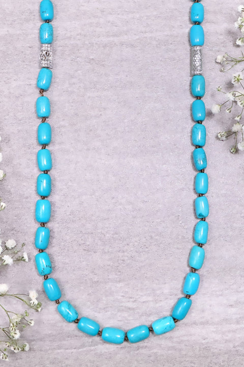 Turquoise & Silver Plated Lunas Necklace - SF