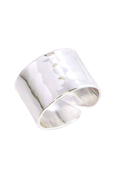 Wide Hammered Band Ring - SF