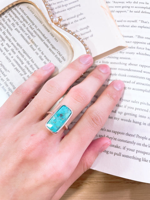 Turquoise Rectangle Ring - SF