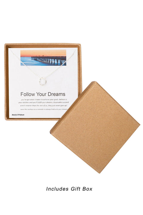 'Follow Your Dreams' Boxed Charm Necklace - SF