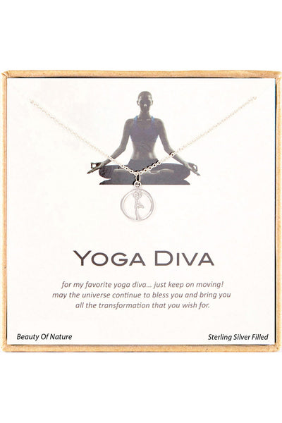 'Yoga Diva' Boxed Charm Necklace - SF