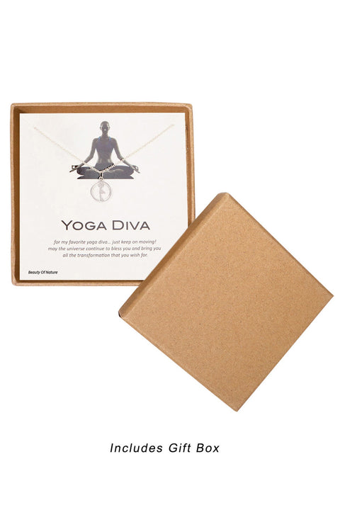 'Yoga Diva' Boxed Charm Necklace - SF