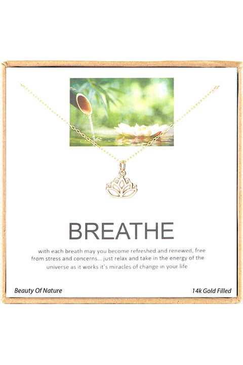 'Breathe' Boxed Charm Necklace - GF