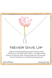 'Never Give Up' Boxed Charm Necklace - SF