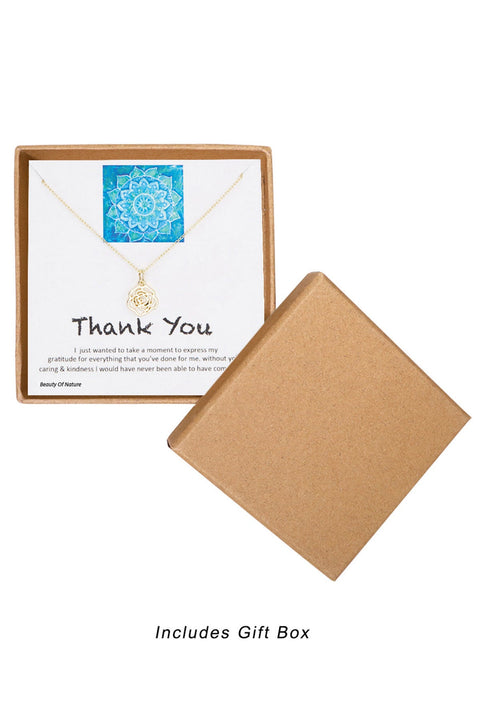 'Thank You' Boxed Charm Necklace - GF