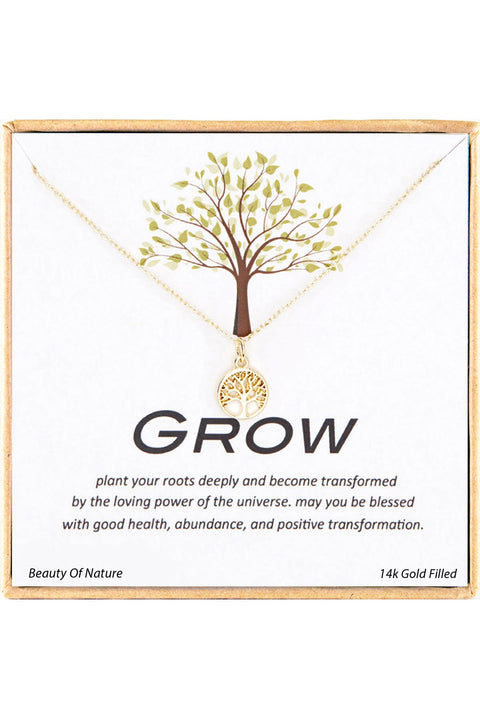 'Grow' Boxed Charm Necklace - GF