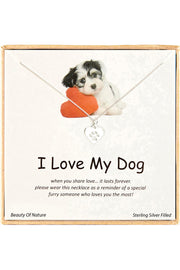 'I Love My Dog' Boxed Charm Necklace - SF