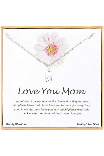 'Love You Mom' Boxed Charm Necklace - SF