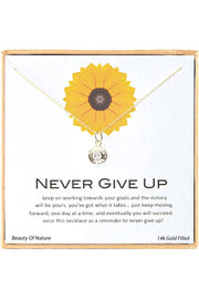 'Never Give Up' Boxed Charm Necklace - GF