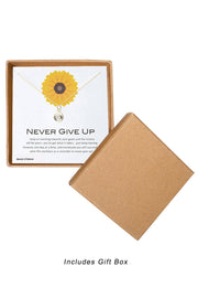 'Never Give Up' Boxed Charm Necklace - GF