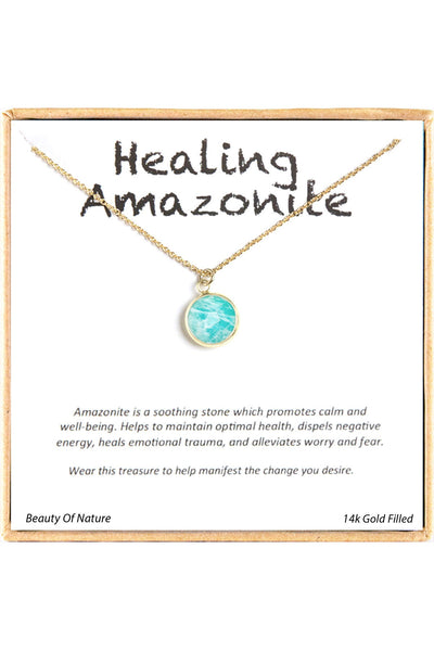 'Healing Gemstone' Boxed Charm Necklace - GF