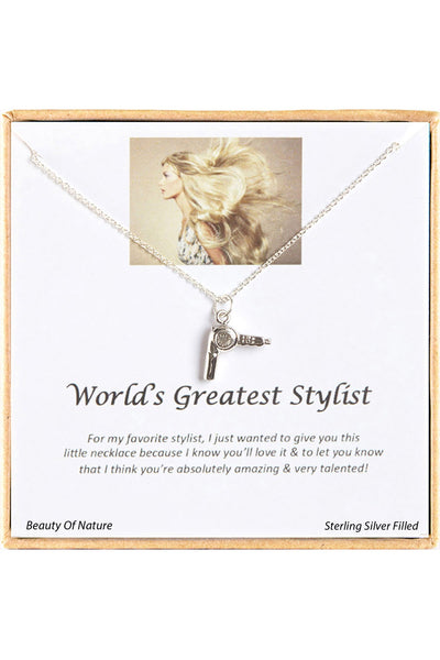 'World's Greatest Stylist' Boxed Charm Necklace - SF