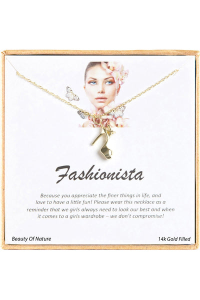 'Fashionista' Boxed Charm Necklace - GF