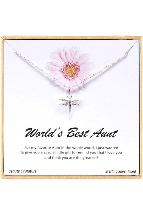 'World's Best Aunt' Boxed Charm Necklace - SF