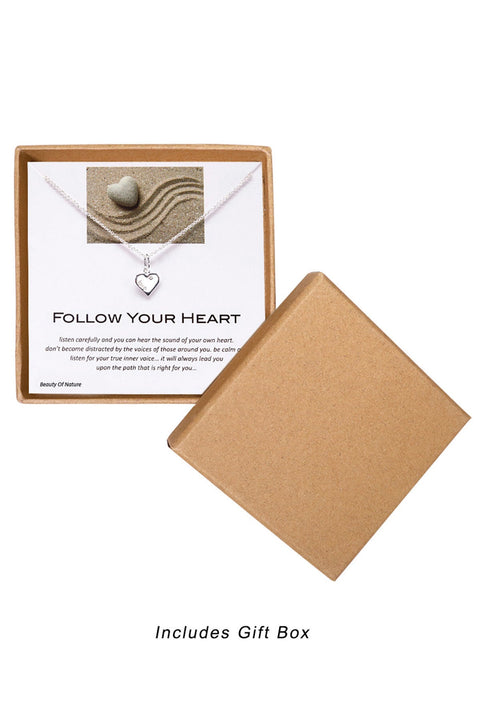 'Follow Your Heart' Boxed Charm Necklace - SF