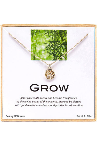 'Grow' Boxed Charm Necklace - GF