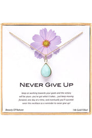 'Never Give Up' Boxed Charm Necklace - GF