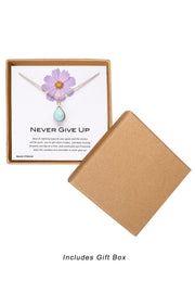 'Never Give Up' Boxed Charm Necklace - GF