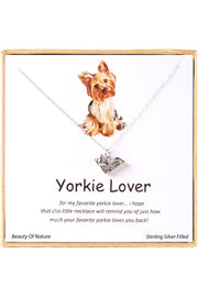 'Yorkie Lover' Boxed Charm Necklace - SF