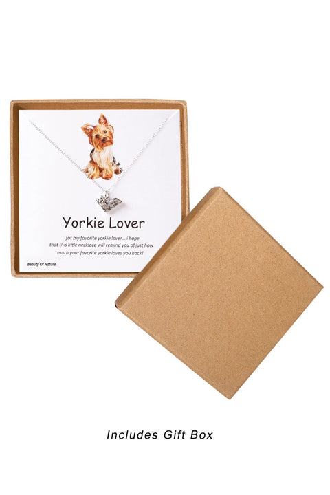 'Yorkie Lover' Boxed Charm Necklace - SF