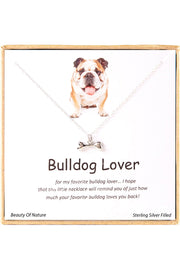 'Bulldog Lover' Boxed Charm Necklace - SF