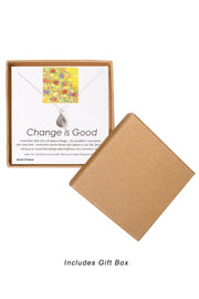 'Change Is Good' Boxed Charm Necklace - SF