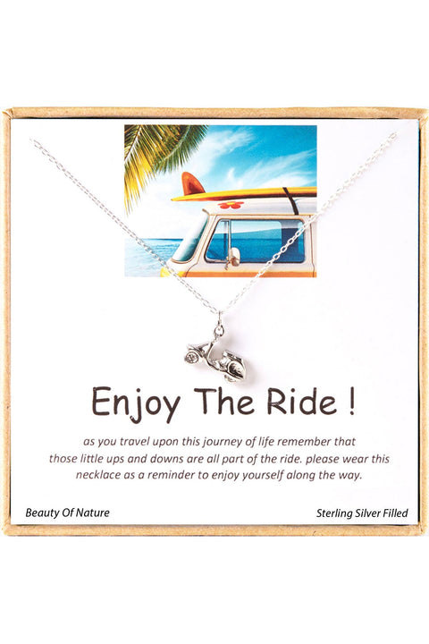 'Enjoy The Ride' Boxed Charm Necklace - SF