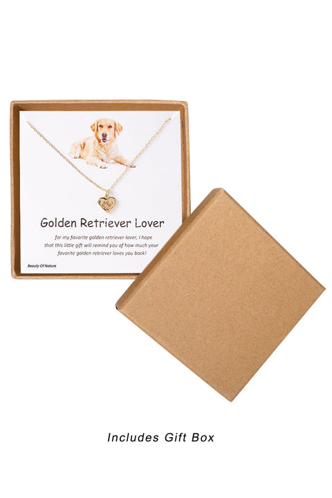 'Golden Retriever Lover' Boxed Charm Necklace - GF