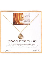 'Good Fortune' Boxed Charm Necklace - GF