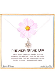 'Never Give Up' Boxed Charm Necklace - SF