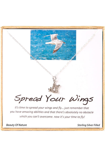 'Spread Your Wings' Boxed Charm Necklace - SF