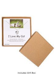 'I Love My Cat' Boxed Charm Necklace - SF