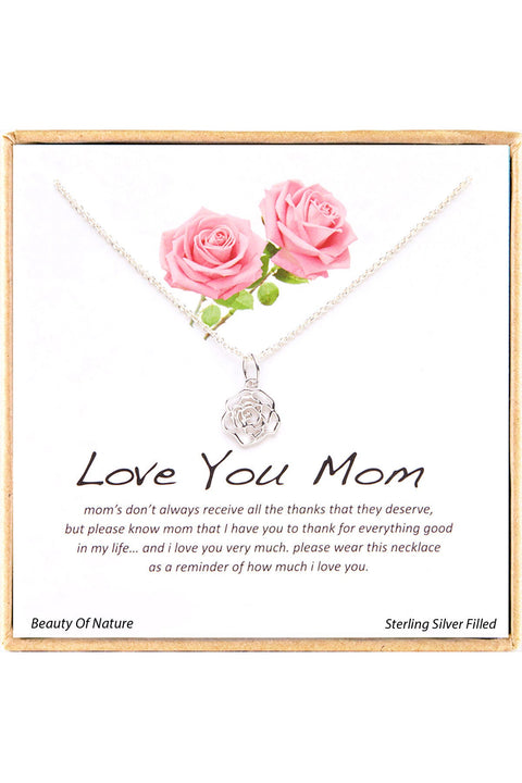 'Love You Mom' Boxed Charm Necklace - SF