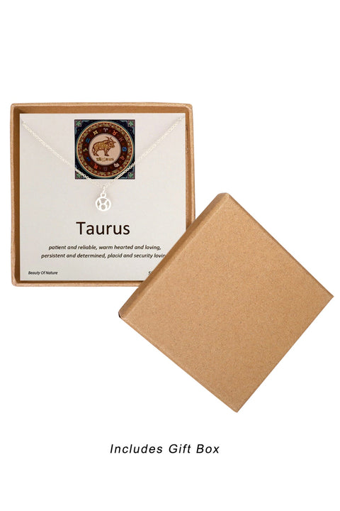 'Zodiac' Boxed Taurus Necklace - SF