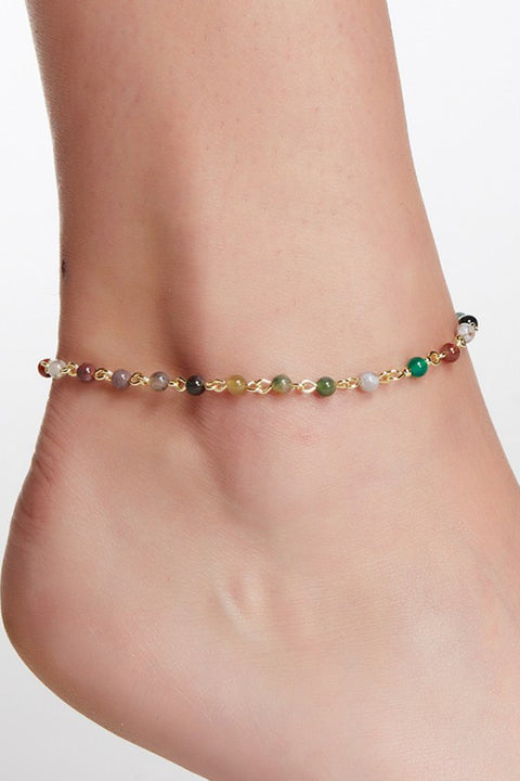 Mixed Jasper Beaded Anklet - GF