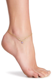 Lavender Crystal Briolette Anklet - GF