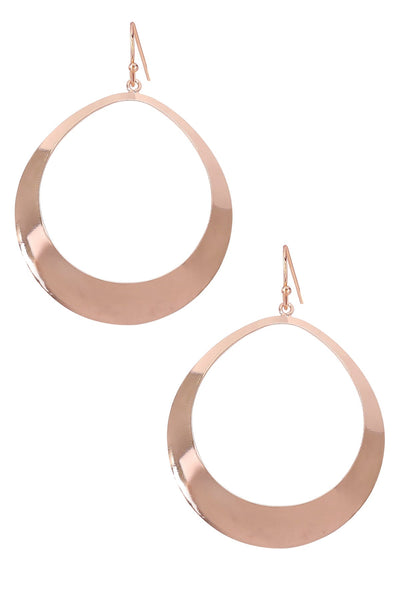 Rose Gold Statement Teardrop Dangle Earrings - SF