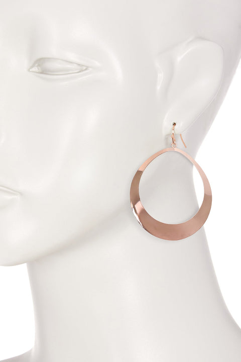 Rose Gold Statement Teardrop Dangle Earrings - SF