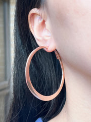 Large Hammered Lever Back Hoop Earrings - SF