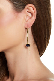 London Blue Crystal Threader Drop Earrings - GF