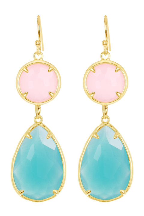 Amazonite Crystal Drop Earrings - GF