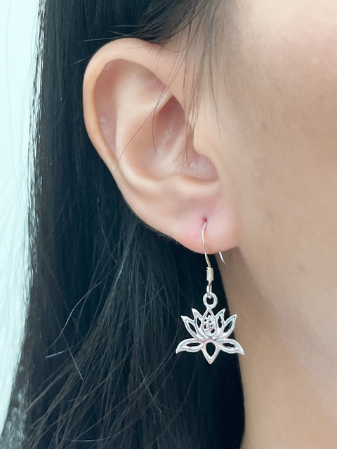 Lotus Flower Drop Earrings - SF