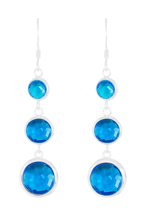 Swiss Blue Crystal Stephanie Earrings - SF