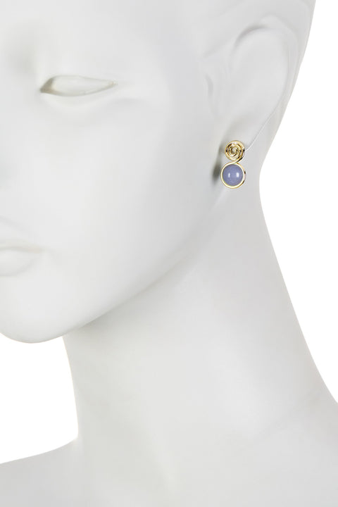 Lapis Spiral Stud Earrings In Gold - GF