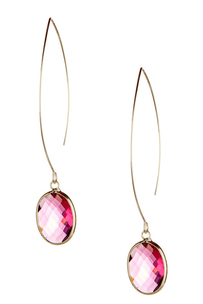 Raspberry Crystal Hoop Earrings In Gold - GF