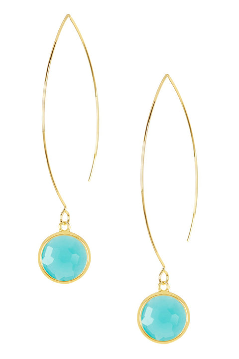 Amazonite Crystal Hoop Earrings In Gold - GF