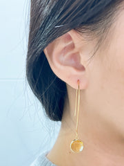 Lemon Crystal Hoop Earrings In Gold - GF