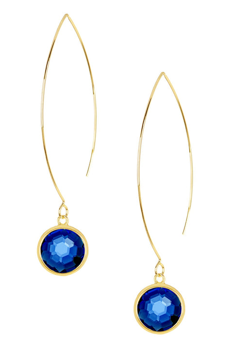 London Blue Crystal Hoop Earrings In Gold - GF