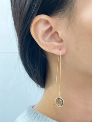 Smoky Crystal Hoop Earrings In Gold - GF