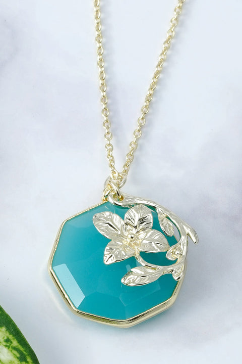 Amazonite Crystal Pendant Necklace - GF